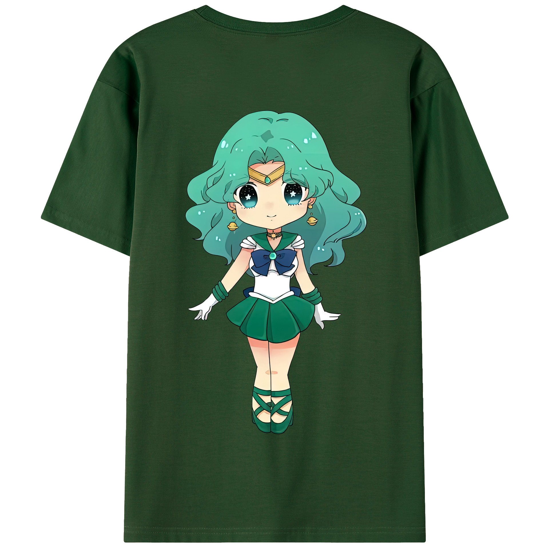 （画像用） 美少女戦士セーラームーン 海王 みちる（かいおう みちる） Sailor Moon Kaiou Michiru 綿100％半袖Tシャツ（背面プリント）